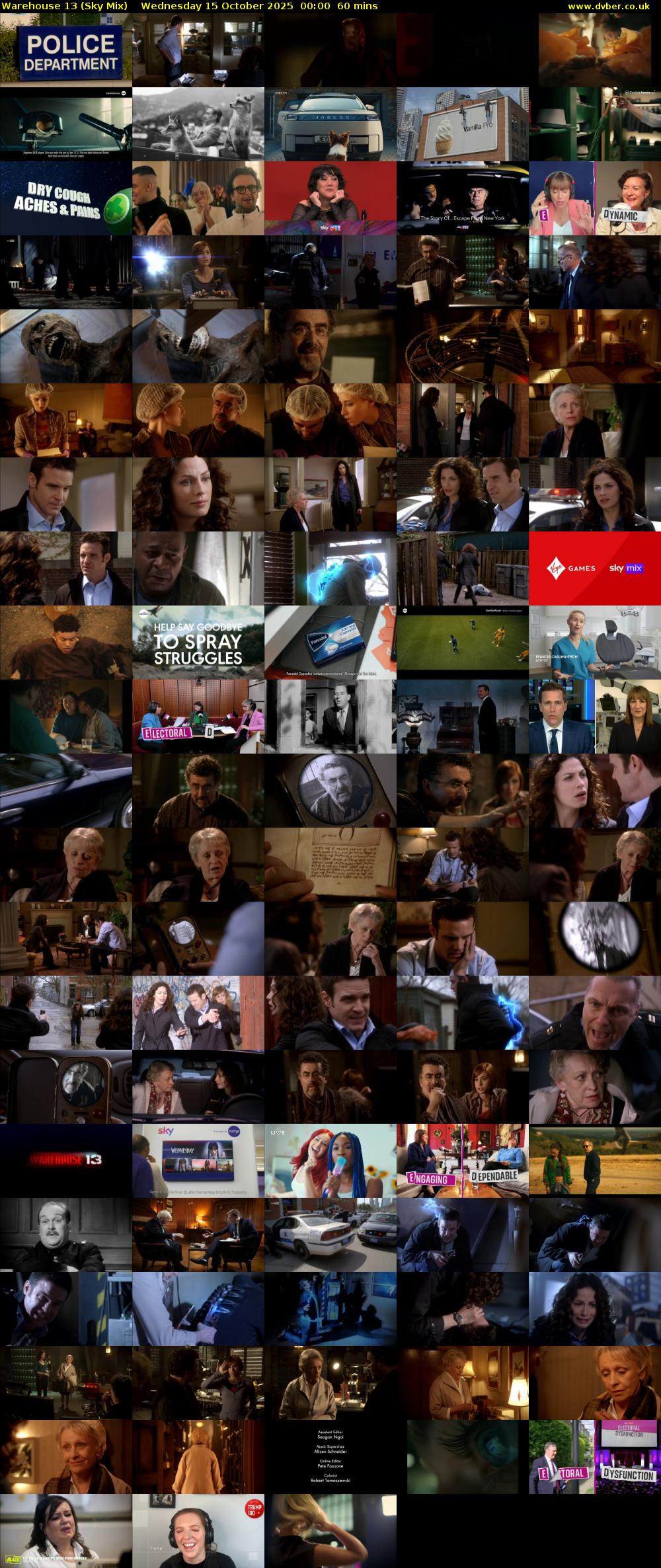 Warehouse 13 (Sky Mix) Wednesday 15 October 2025 00:00 - 01:00