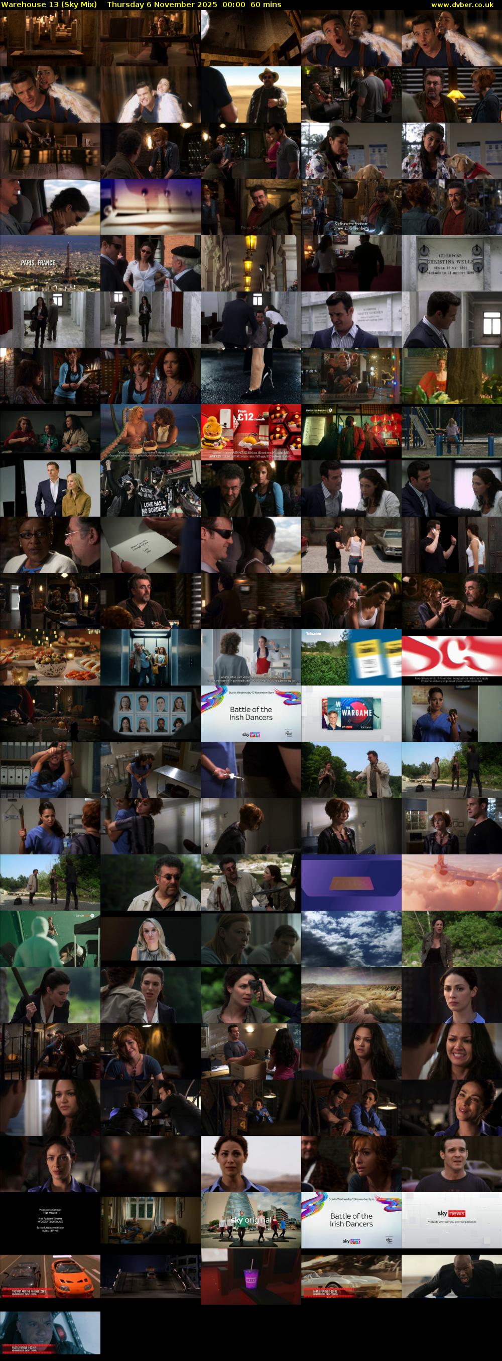 Warehouse 13 (Sky Mix) Thursday 6 November 2025 00:00 - 01:00