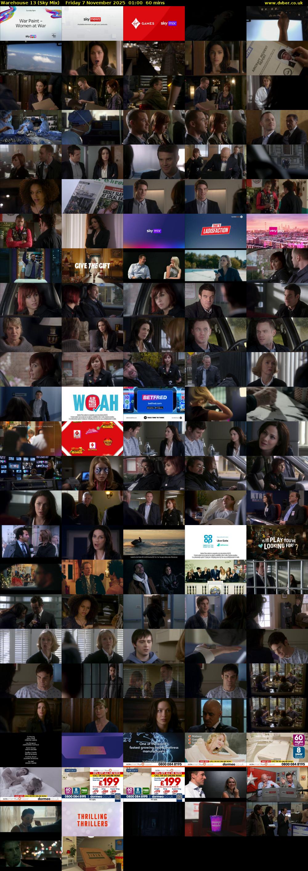 Warehouse 13 (Sky Mix) Friday 7 November 2025 01:00 - 02:00