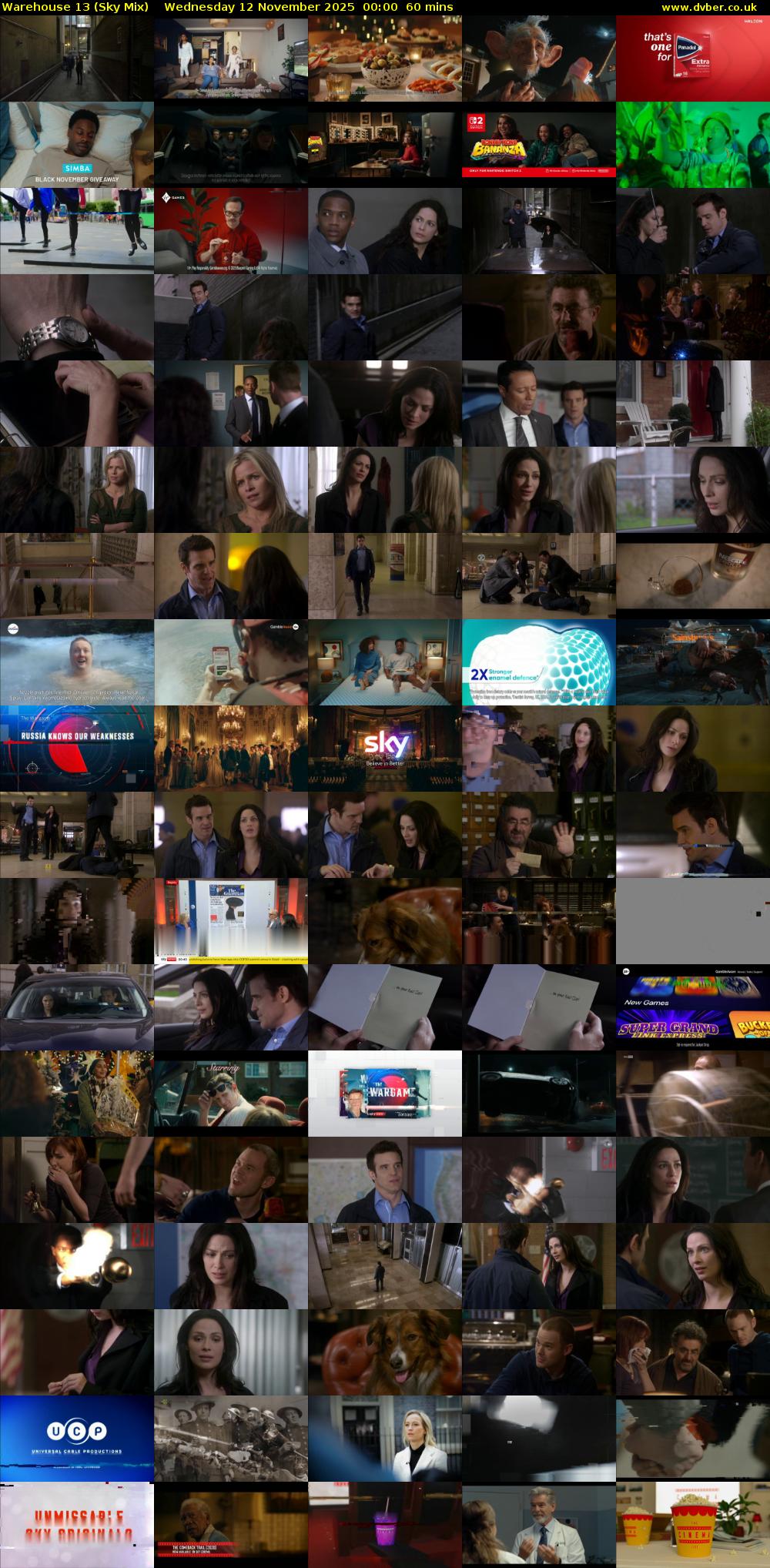 Warehouse 13 (Sky Mix) Wednesday 12 November 2025 00:00 - 01:00