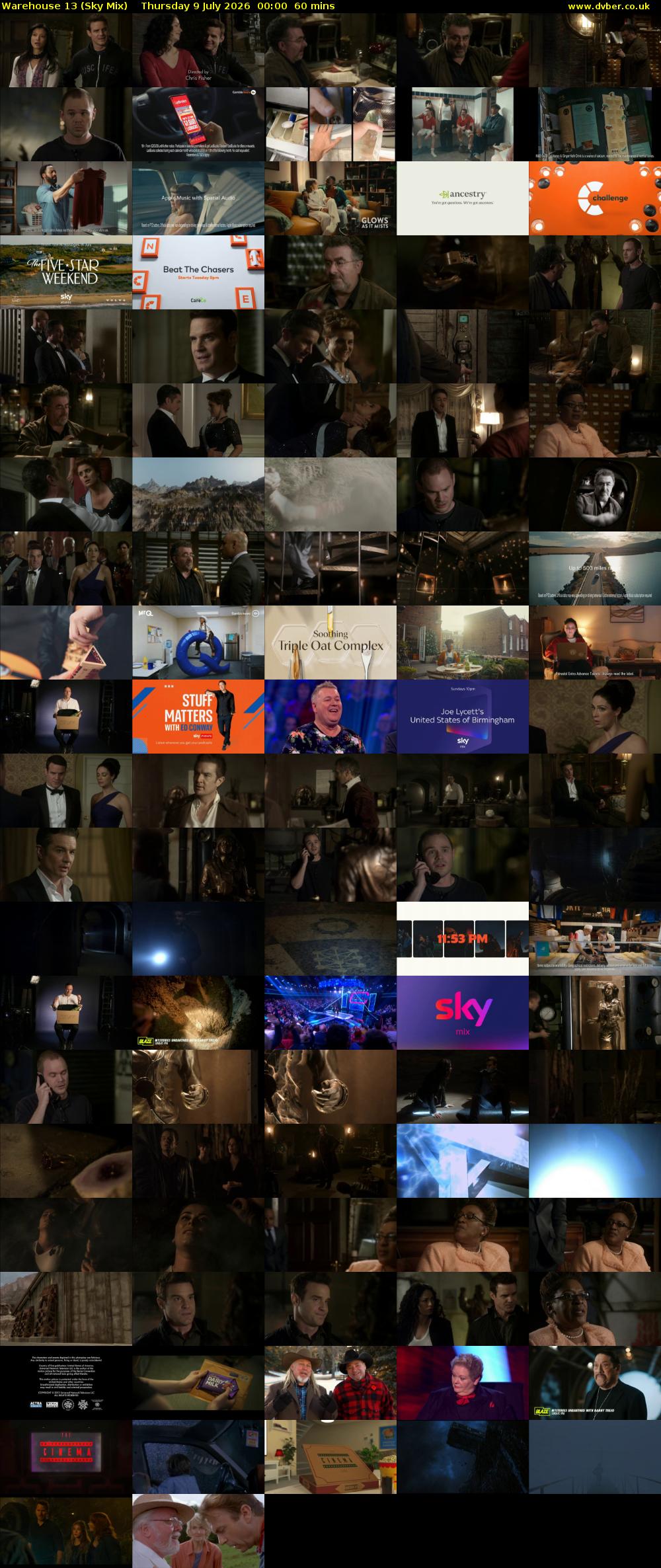 Warehouse 13 (Sky Mix) Thursday 9 July 2026 00:00 - 01:00