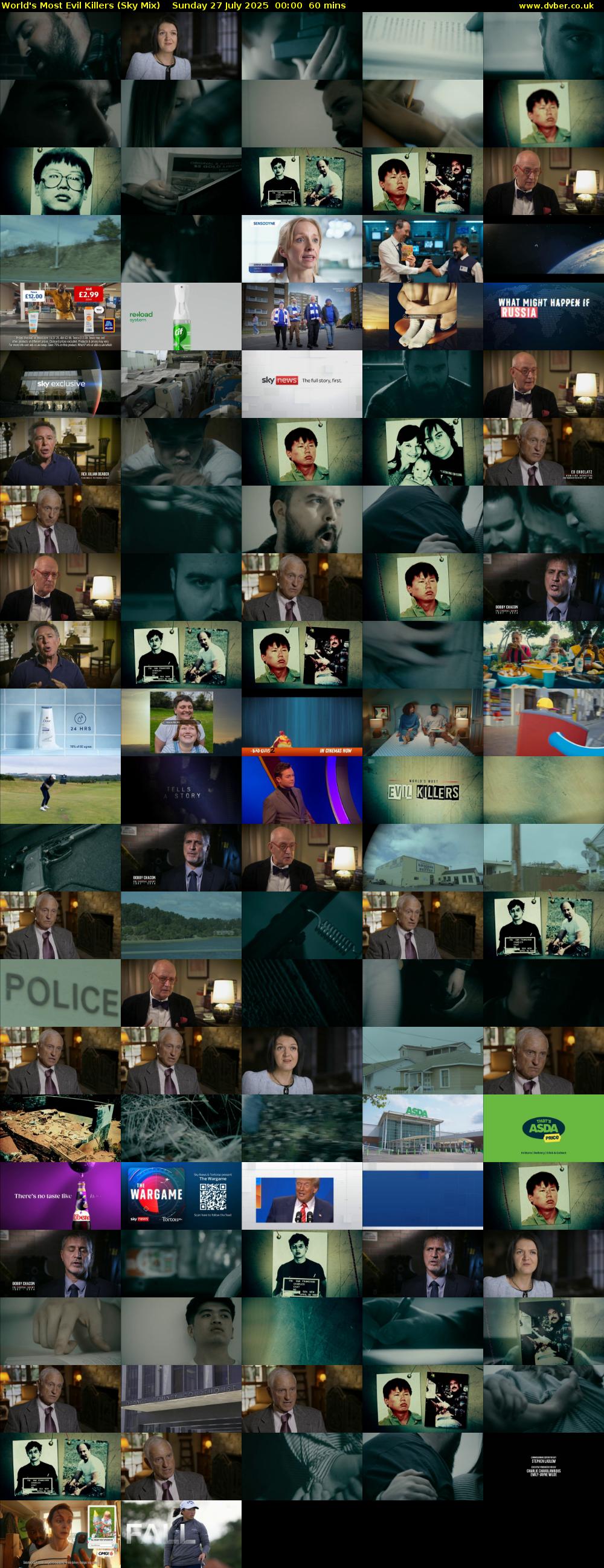 World's Most Evil Killers (Sky Mix) Sunday 27 July 2025 00:00 - 01:00