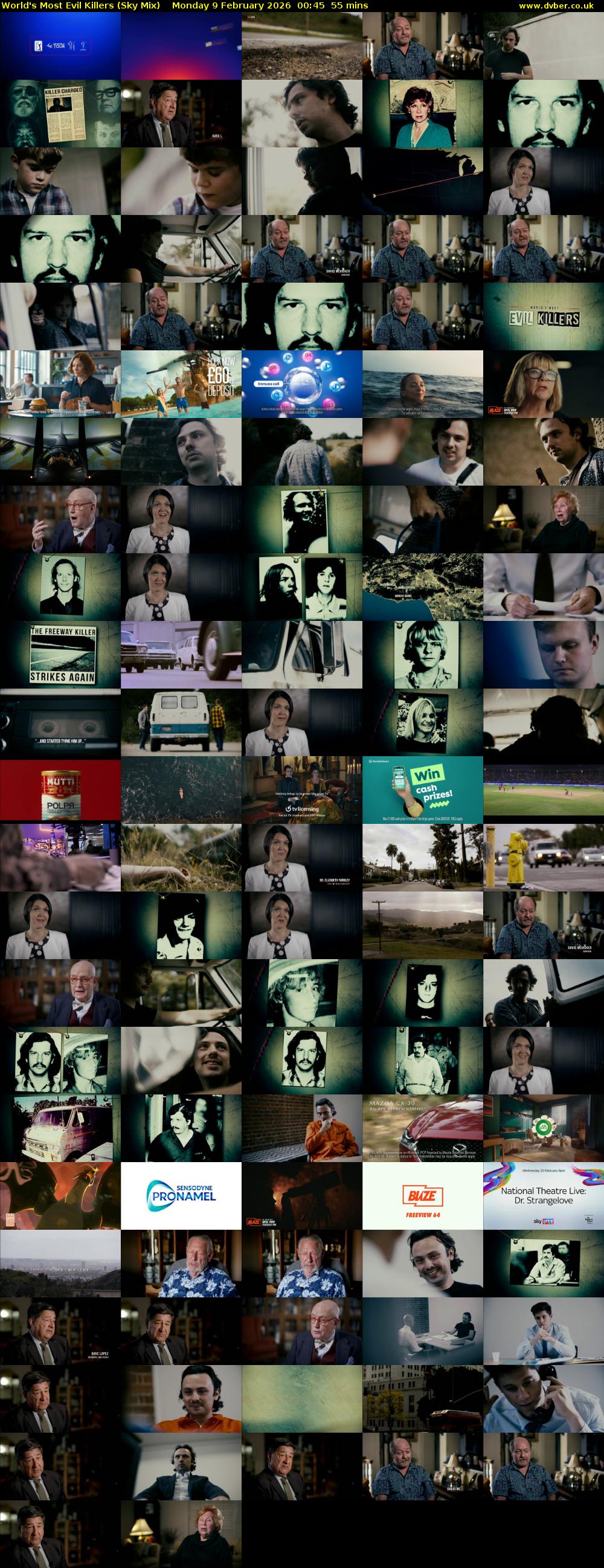 World's Most Evil Killers (Sky Mix) Monday 9 February 2026 00:45 - 01:40