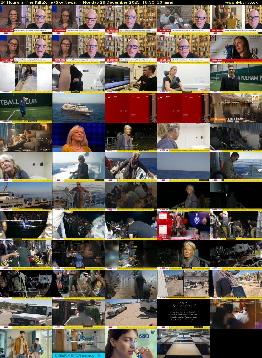 24 Hours In The Kill Zone (Sky News) Monday 29 December 2025 16:30 - 17:00