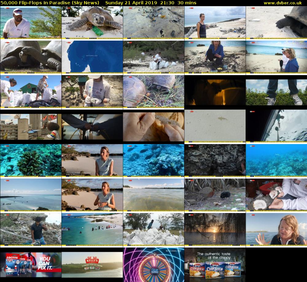 50,000 Flip-Flops In Paradise (Sky News) Sunday 21 April 2019 21:30 - 22:00