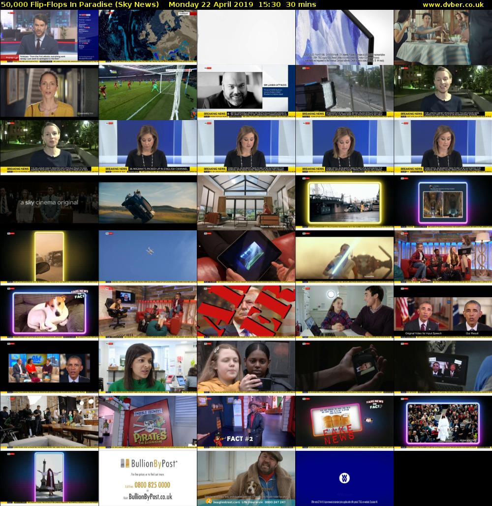 50,000 Flip-Flops In Paradise (Sky News) Monday 22 April 2019 15:30 - 16:00