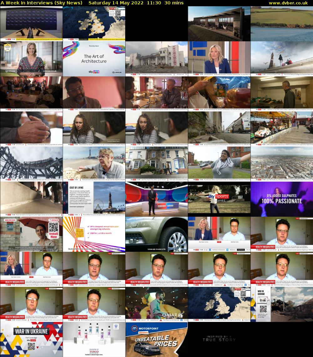 A Week In Interviews (Sky News) Saturday 14 May 2022 11:30 - 12:00