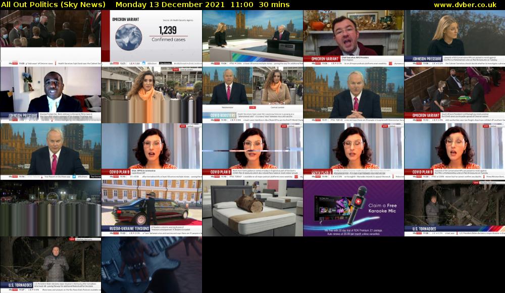 All Out Politics (Sky News) Monday 13 December 2021 11:00 - 11:30