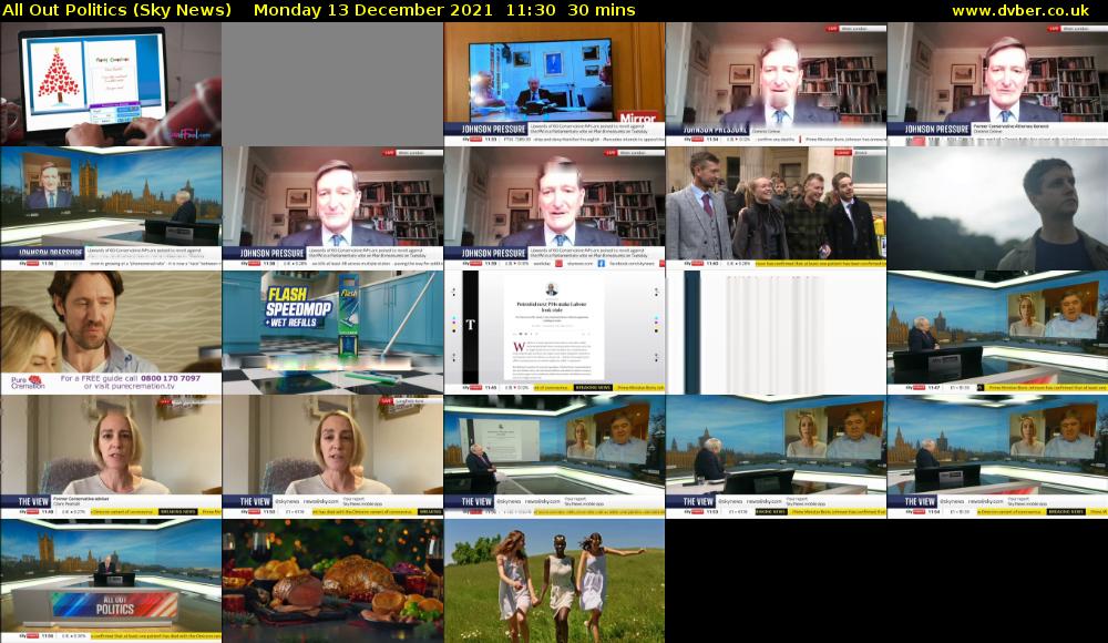 All Out Politics (Sky News) Monday 13 December 2021 11:30 - 12:00