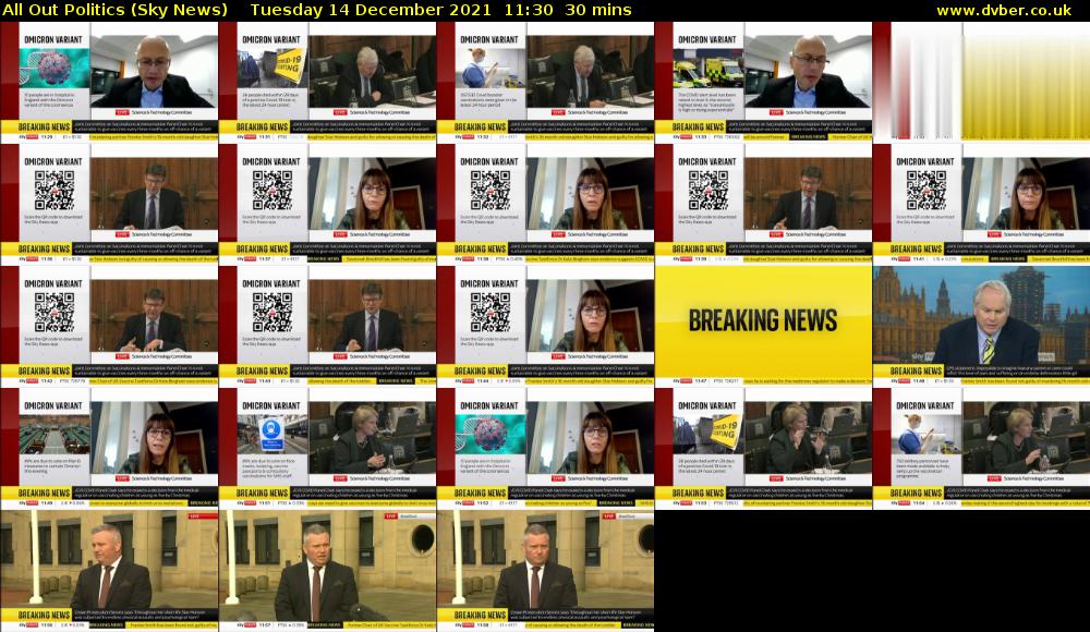 All Out Politics (Sky News) Tuesday 14 December 2021 11:30 - 12:00
