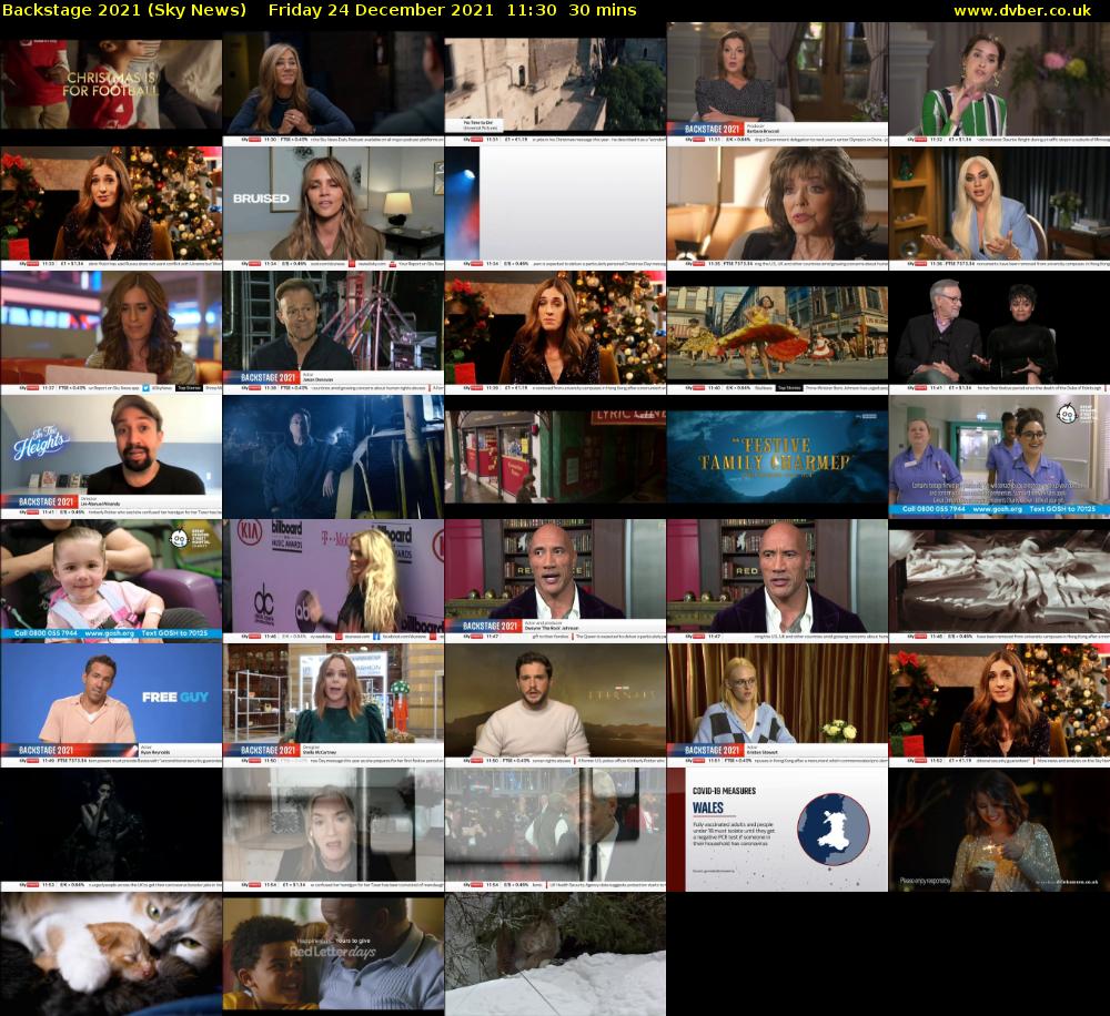 Backstage 2021 (Sky News) Friday 24 December 2021 11:30 - 12:00