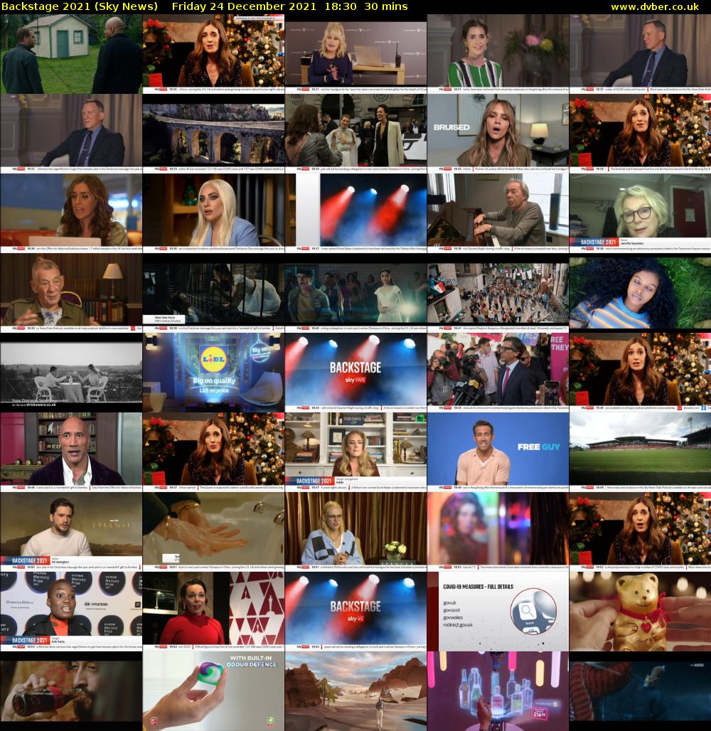 Backstage 2021 (Sky News) Friday 24 December 2021 18:30 - 19:00