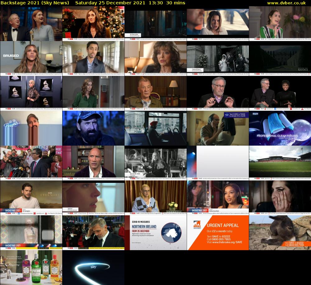 Backstage 2021 (Sky News) Saturday 25 December 2021 13:30 - 14:00