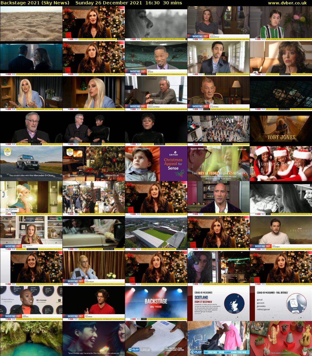 Backstage 2021 (Sky News) Sunday 26 December 2021 16:30 - 17:00