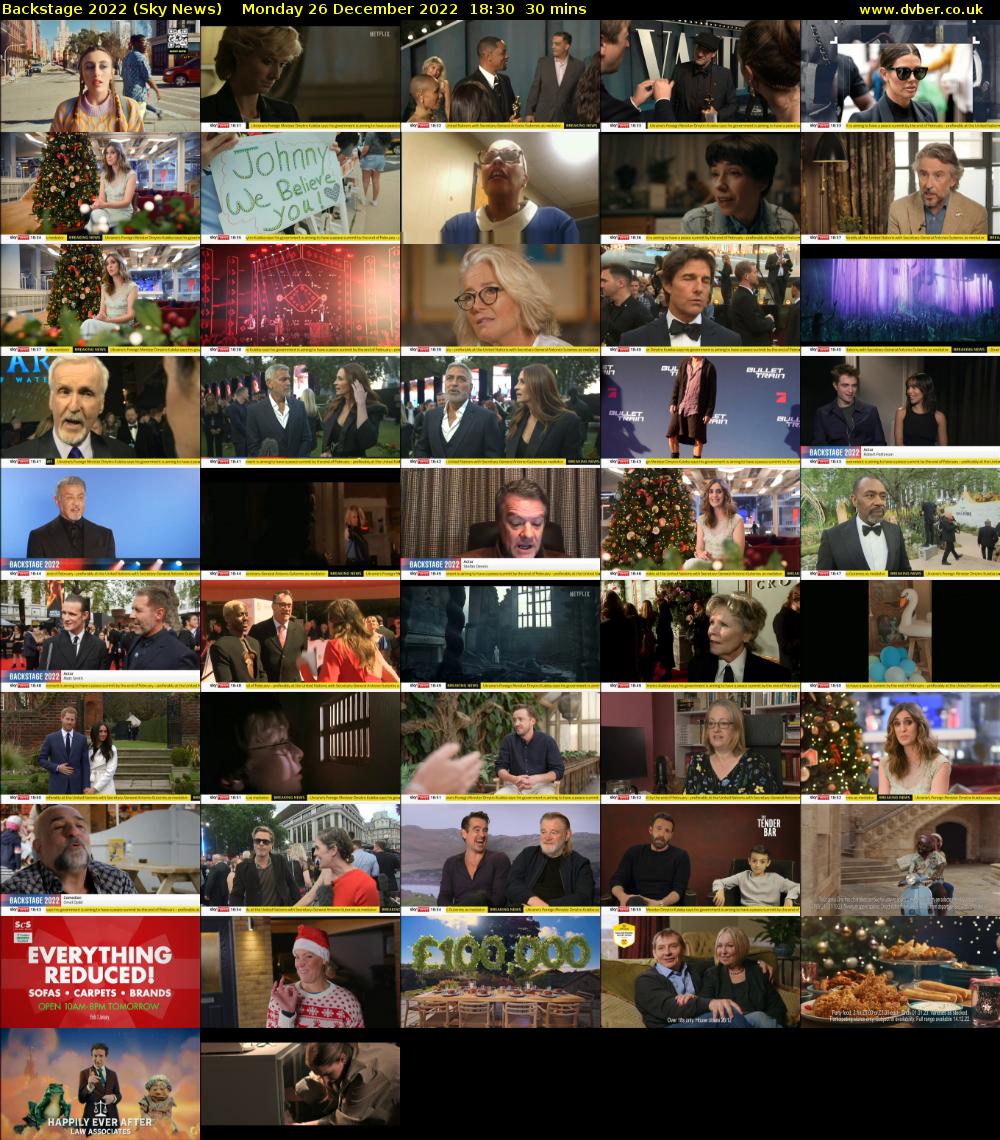 Backstage 2022 (Sky News) Monday 26 December 2022 18:30 - 19:00