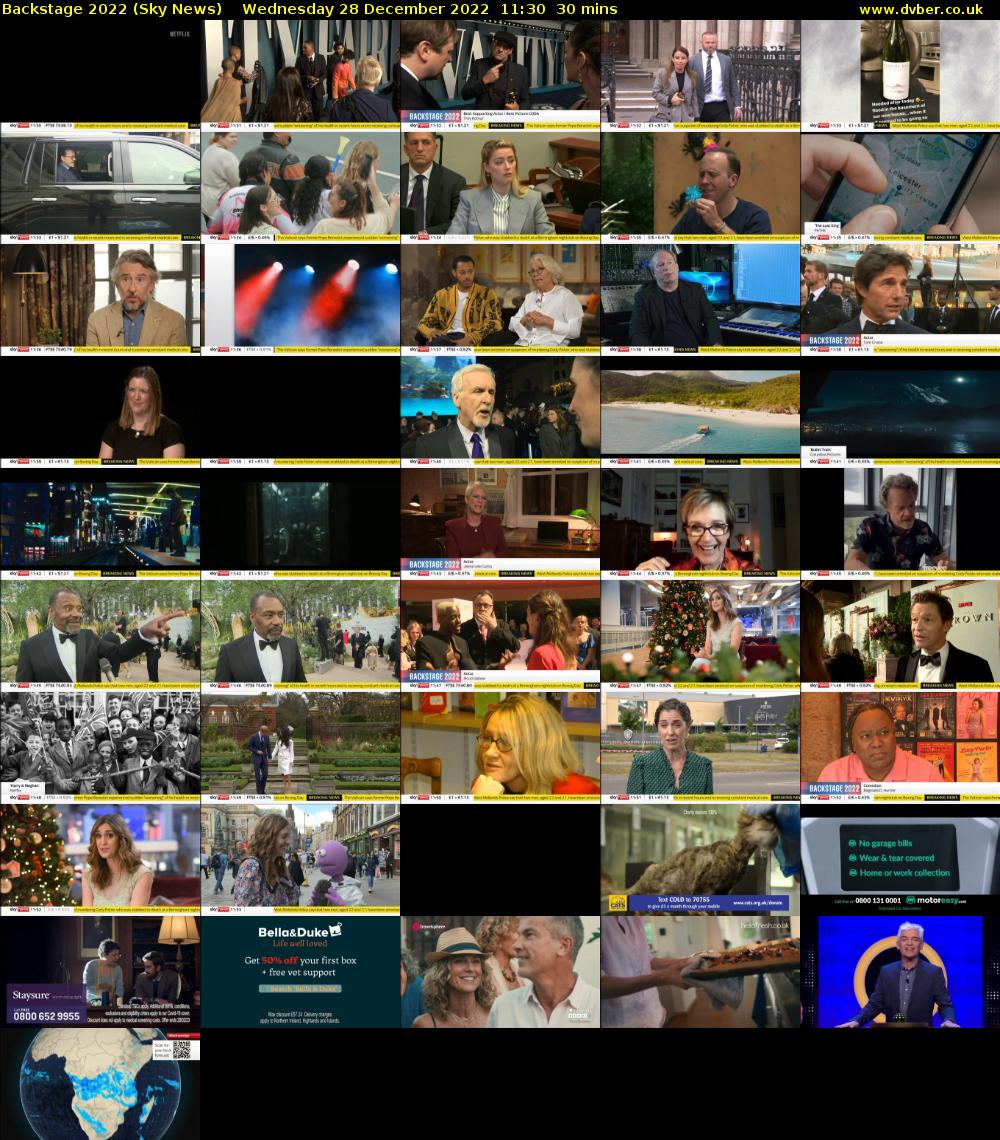 Backstage 2022 (Sky News) Wednesday 28 December 2022 11:30 - 12:00