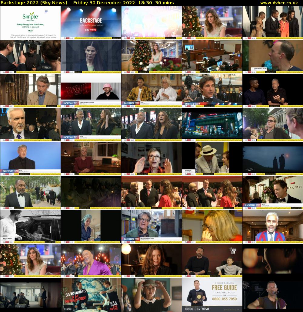 Backstage 2022 (Sky News) Friday 30 December 2022 18:30 - 19:00