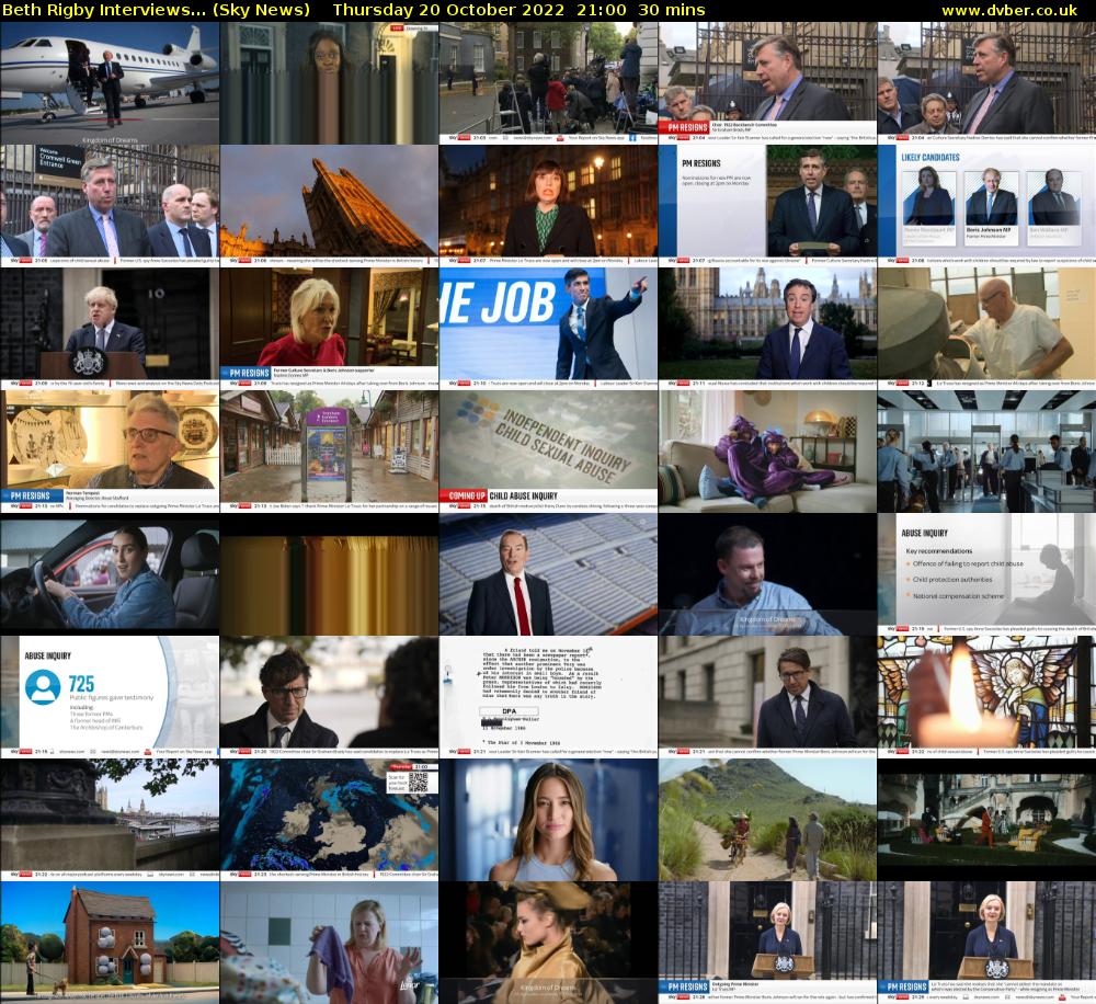 Beth Rigby Interviews... (Sky News) Thursday 20 October 2022 21:00 - 21:30
