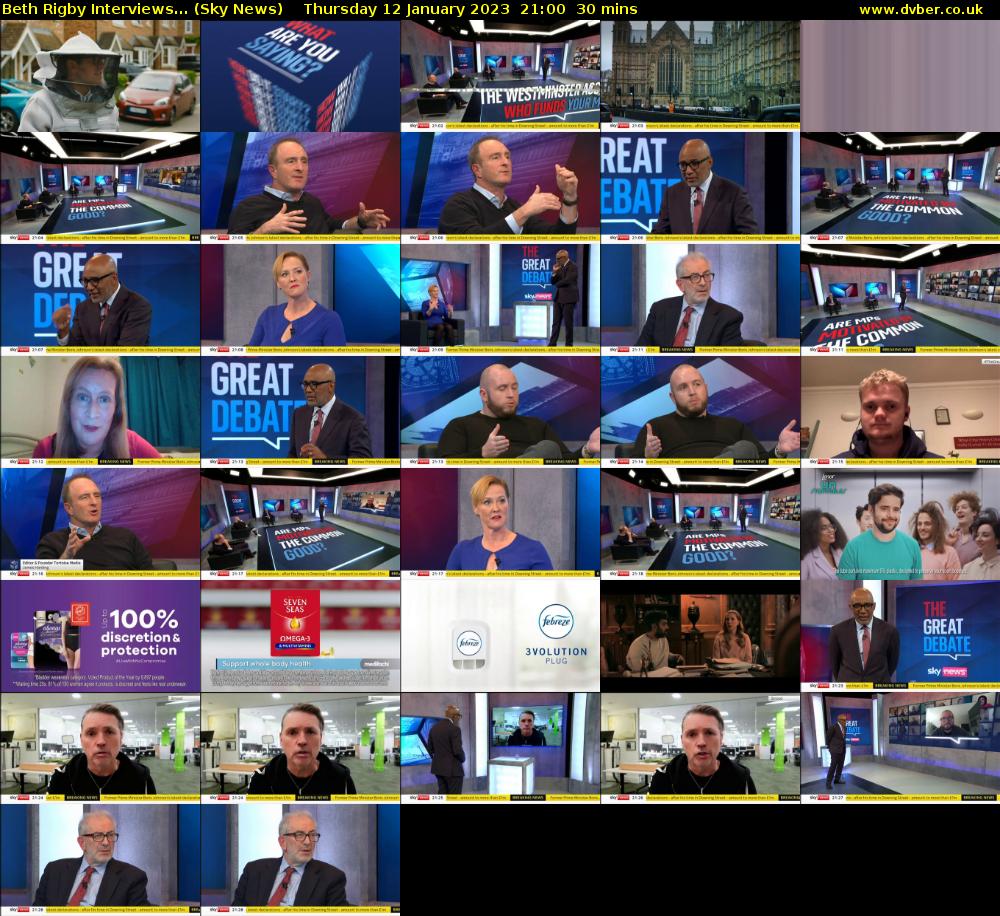 Beth Rigby Interviews... (Sky News) Thursday 12 January 2023 21:00 - 21:30