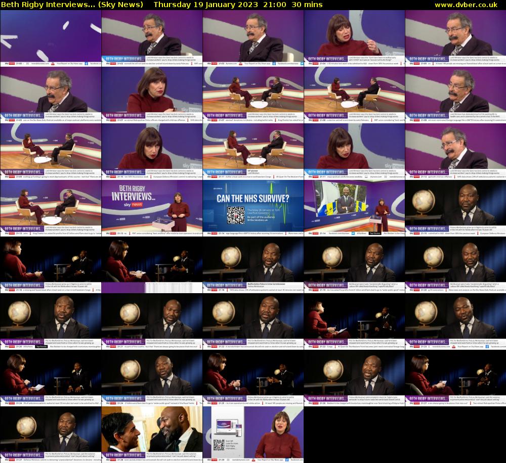 Beth Rigby Interviews... (Sky News) Thursday 19 January 2023 21:00 - 21:30