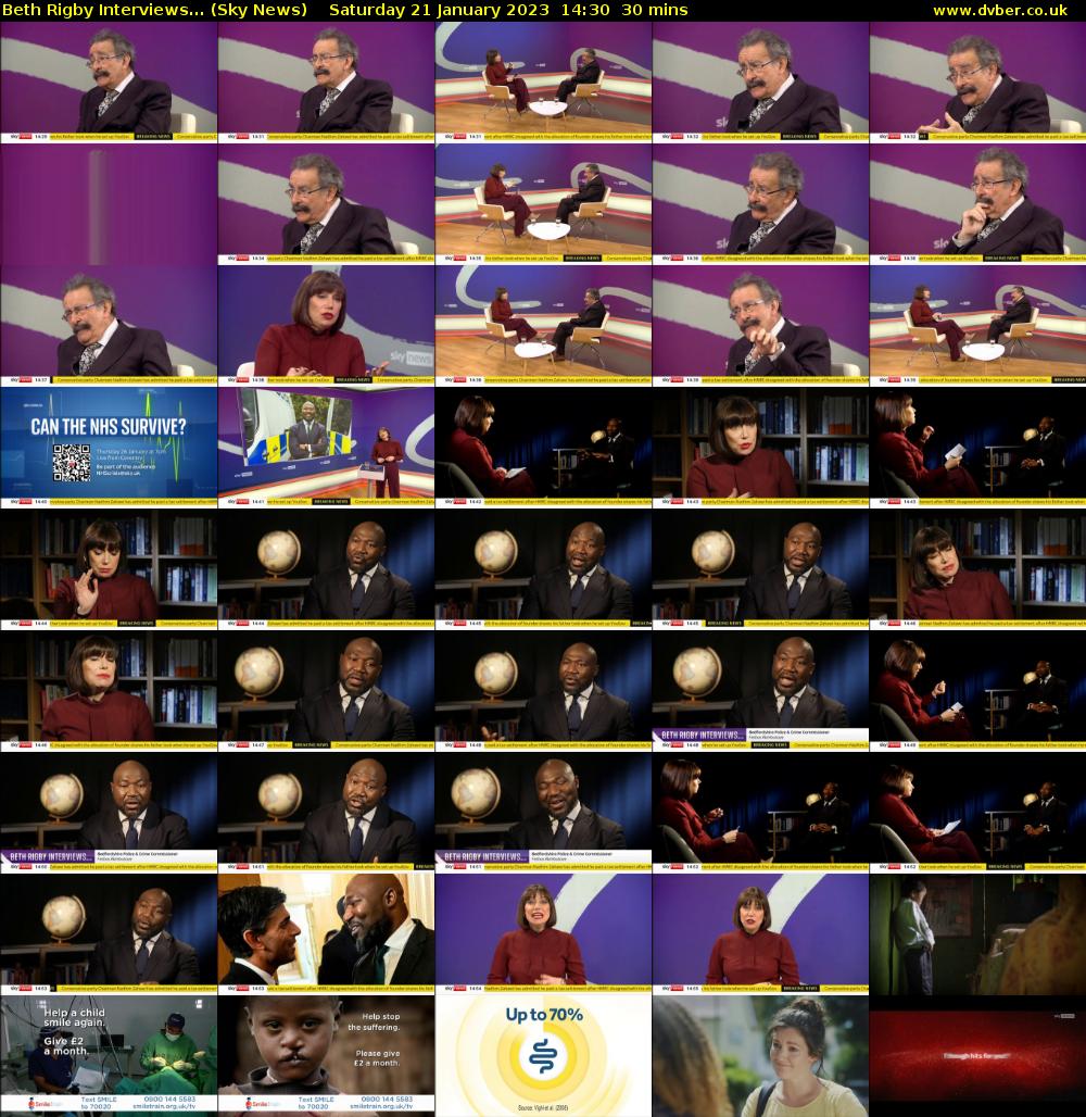 Beth Rigby Interviews... (Sky News) Saturday 21 January 2023 14:30 - 15:00