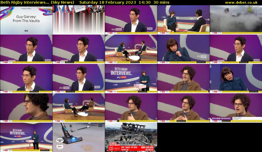 Beth Rigby Interviews... (Sky News) Saturday 18 February 2023 14:30 - 15:00