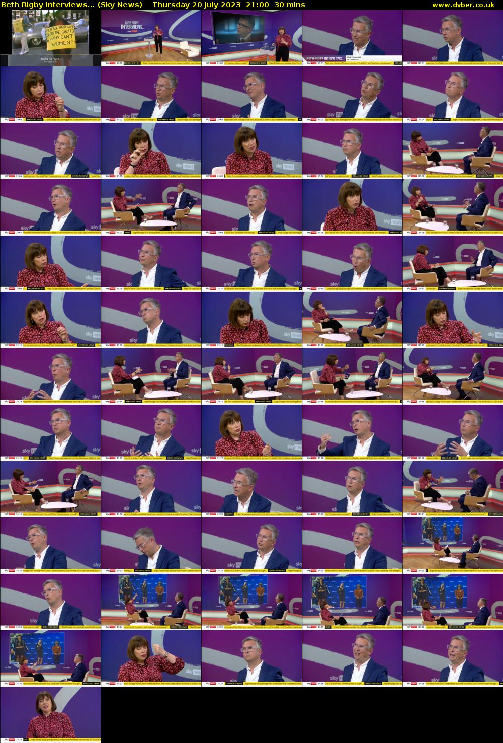 Beth Rigby Interviews... (Sky News) Thursday 20 July 2023 21:00 - 21:30