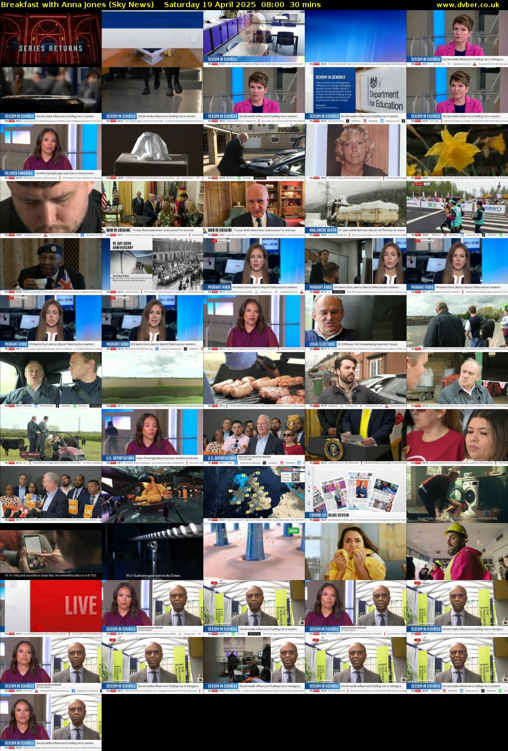 Breakfast With Anna Jones (Sky News) Saturday 19 April 2025 08:00 - 08:30