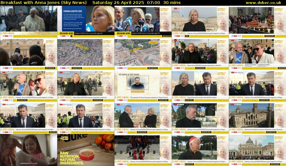 Breakfast With Anna Jones (Sky News) Saturday 26 April 2025 07:00 - 07:30