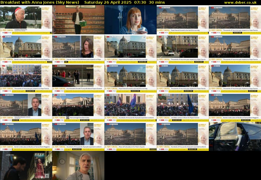 Breakfast With Anna Jones (Sky News) Saturday 26 April 2025 07:30 - 08:00