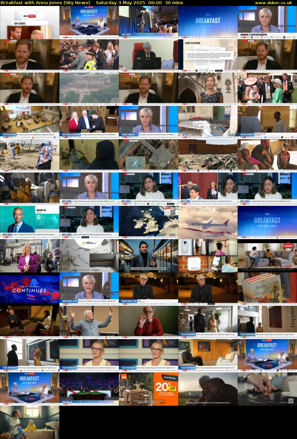 Breakfast With Anna Jones (Sky News) Saturday 3 May 2025 06:00 - 06:30