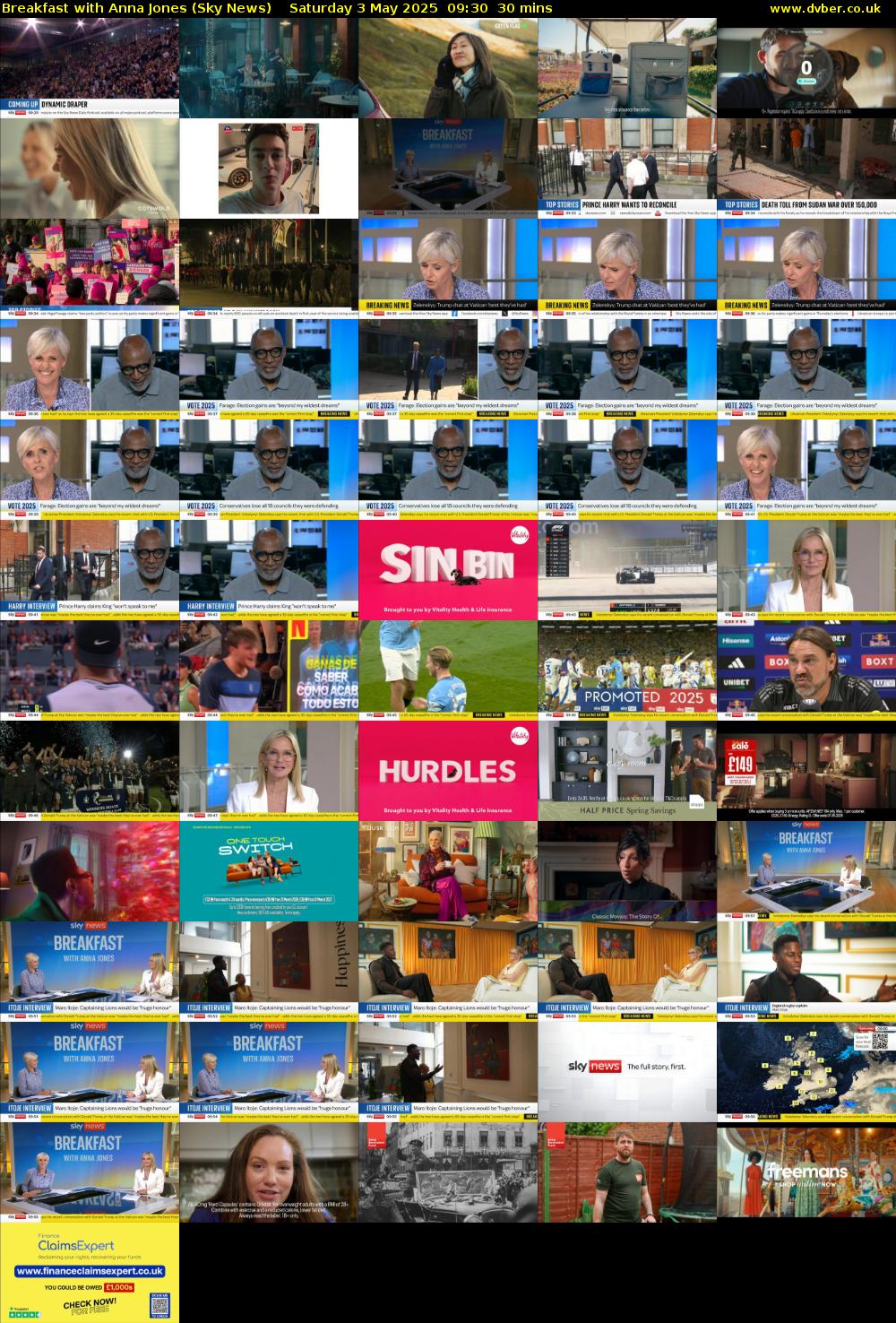 Breakfast With Anna Jones (Sky News) Saturday 3 May 2025 09:30 - 10:00