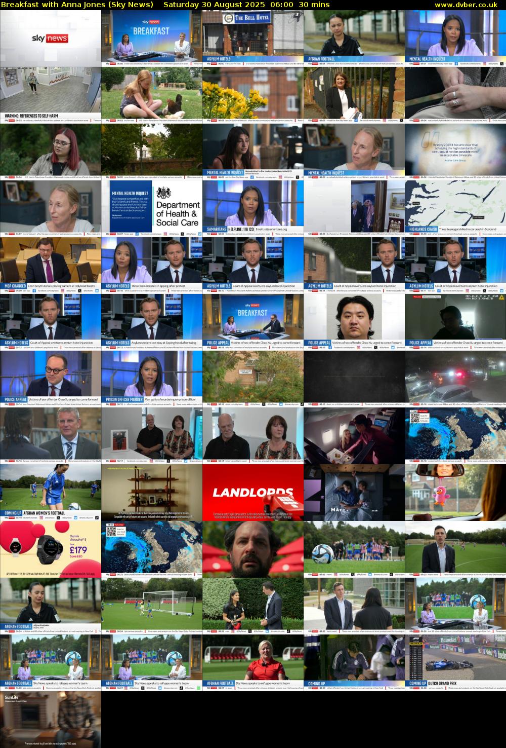 Breakfast With Anna Jones (Sky News) Saturday 30 August 2025 06:00 - 06:30