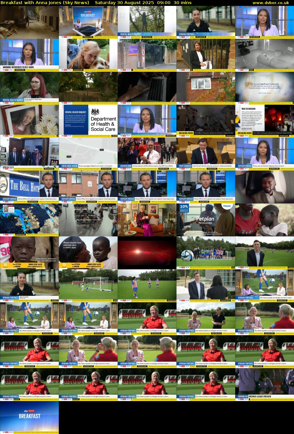 Breakfast With Anna Jones (Sky News) Saturday 30 August 2025 09:00 - 09:30