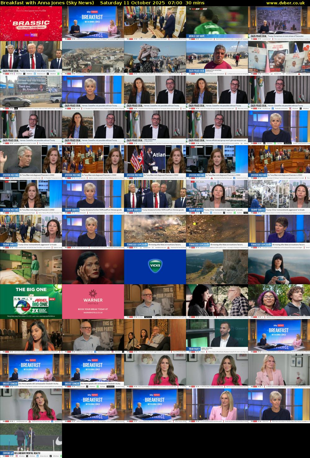Breakfast With Anna Jones (Sky News) Saturday 11 October 2025 07:00 - 07:30