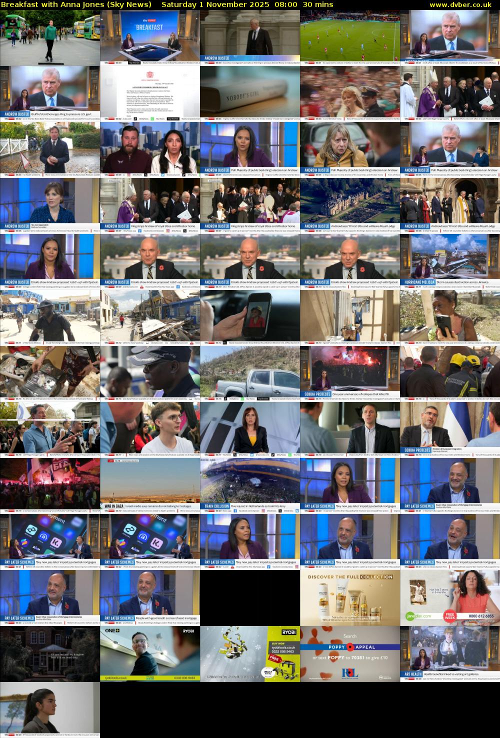 Breakfast With Anna Jones (Sky News) Saturday 1 November 2025 08:00 - 08:30