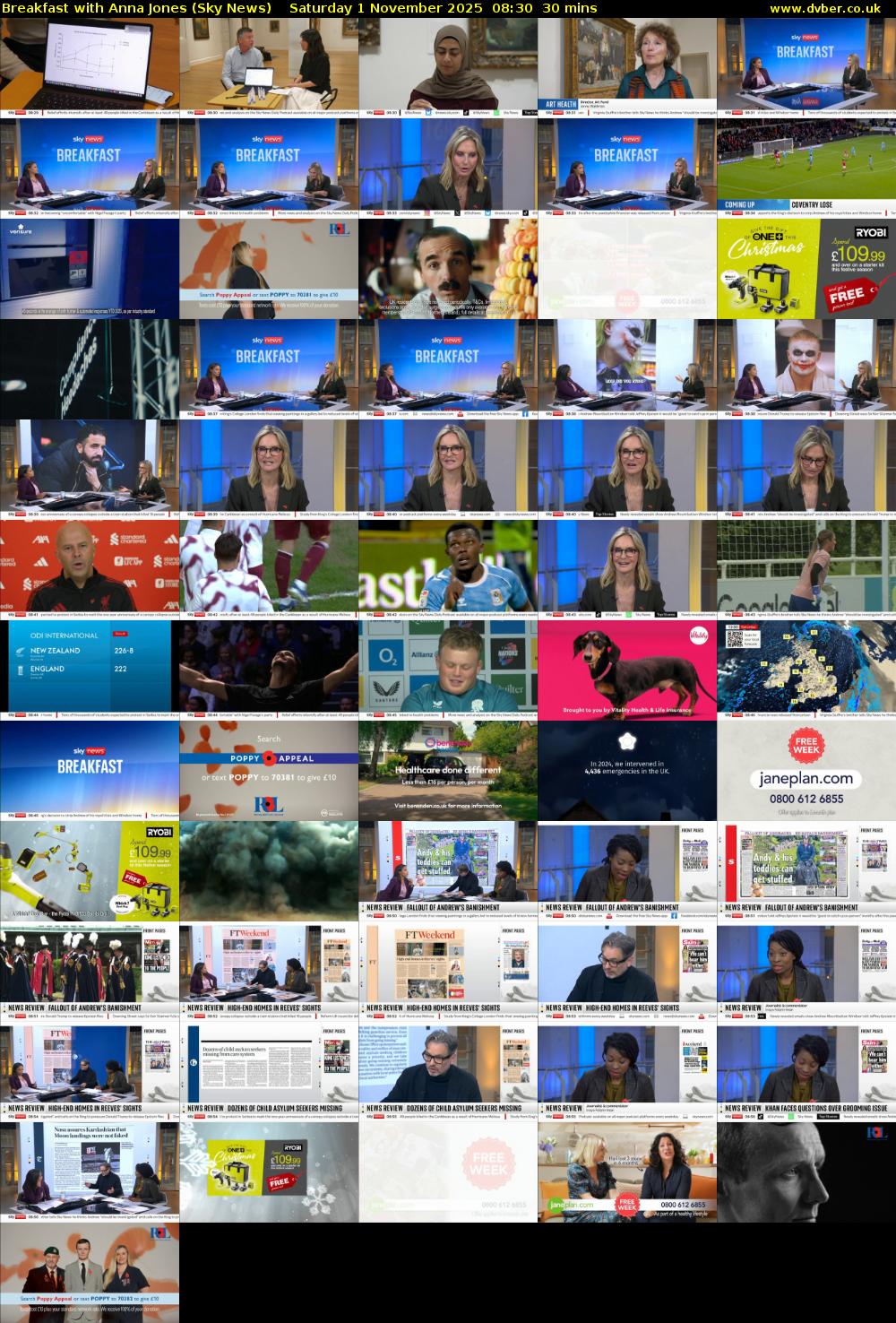 Breakfast With Anna Jones (Sky News) Saturday 1 November 2025 08:30 - 09:00