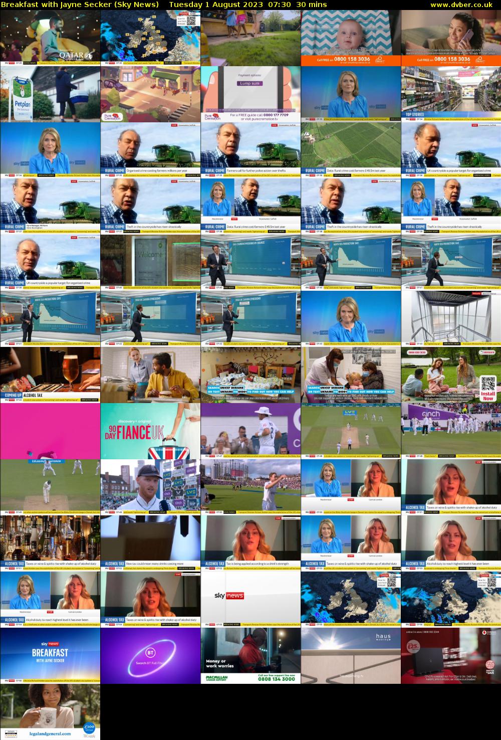Breakfast with Jayne Secker (Sky News) Tuesday 1 August 2023 07:30 - 08:00