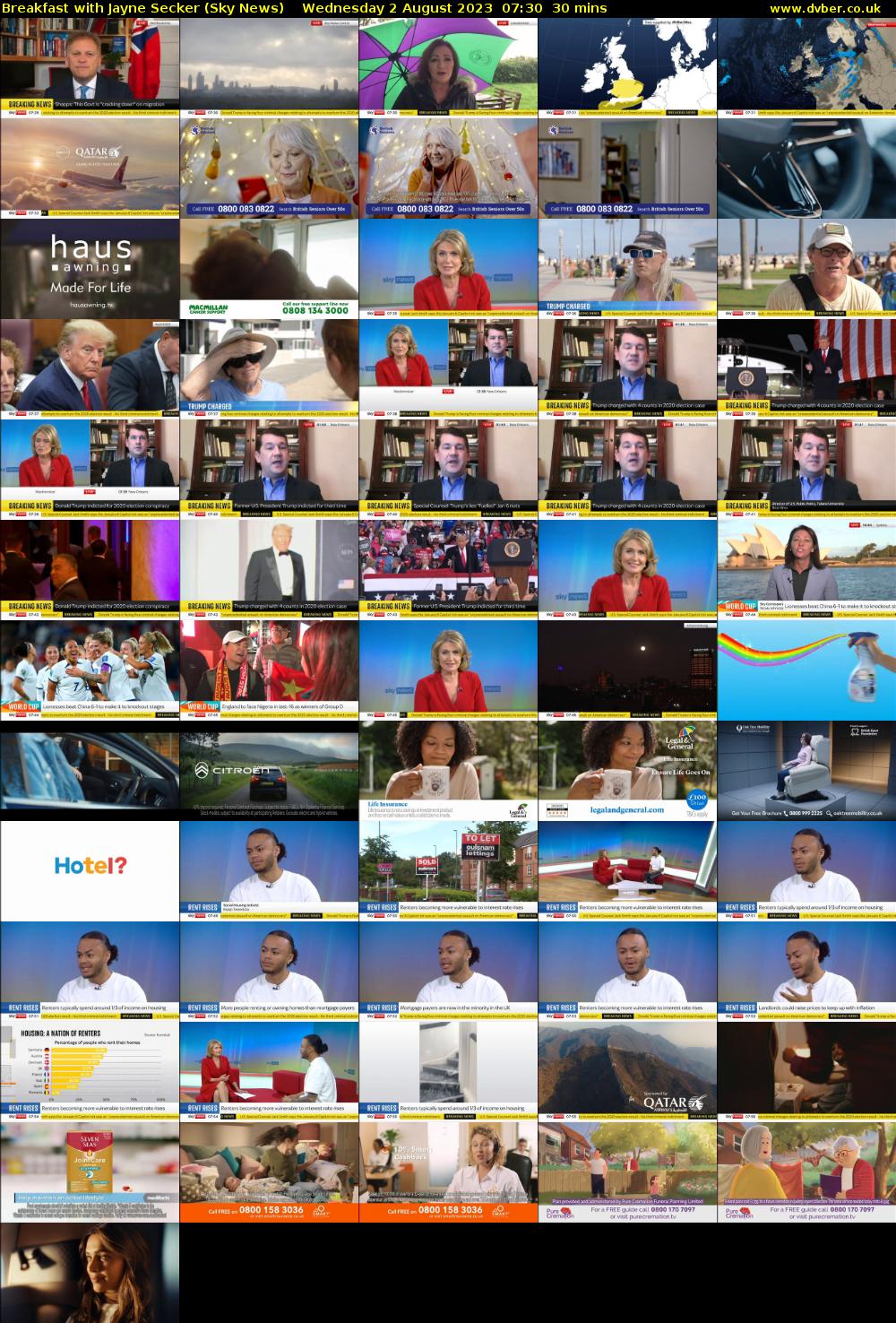 Breakfast with Jayne Secker (Sky News) Wednesday 2 August 2023 07:30 - 08:00