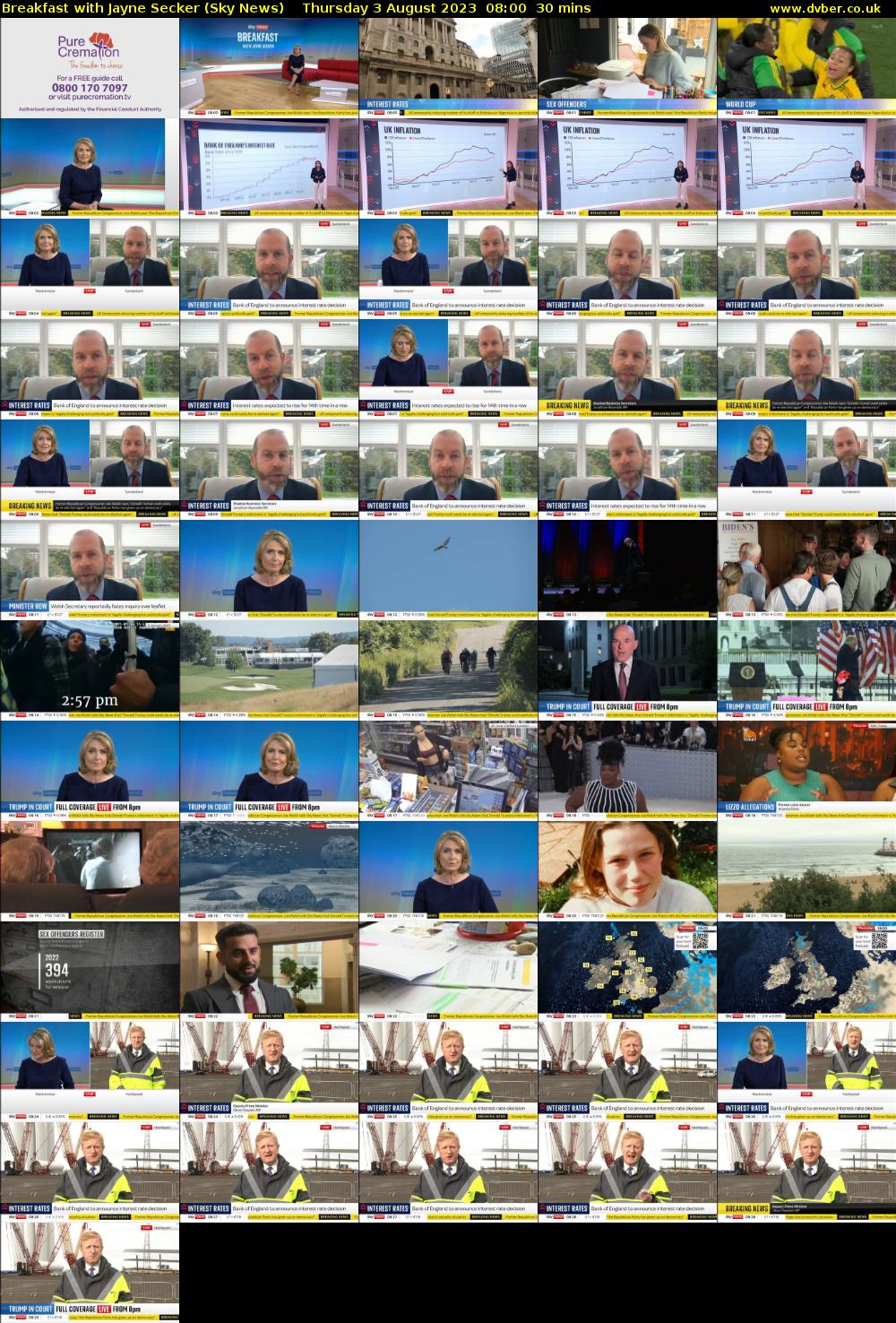Breakfast with Jayne Secker (Sky News) Thursday 3 August 2023 08:00 - 08:30