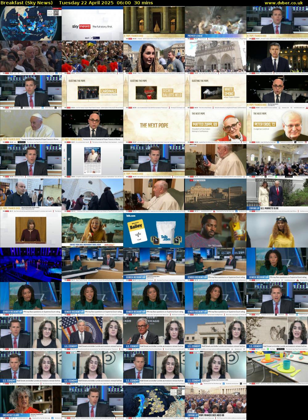 Breakfast (Sky News) Tuesday 22 April 2025 06:00 - 06:30