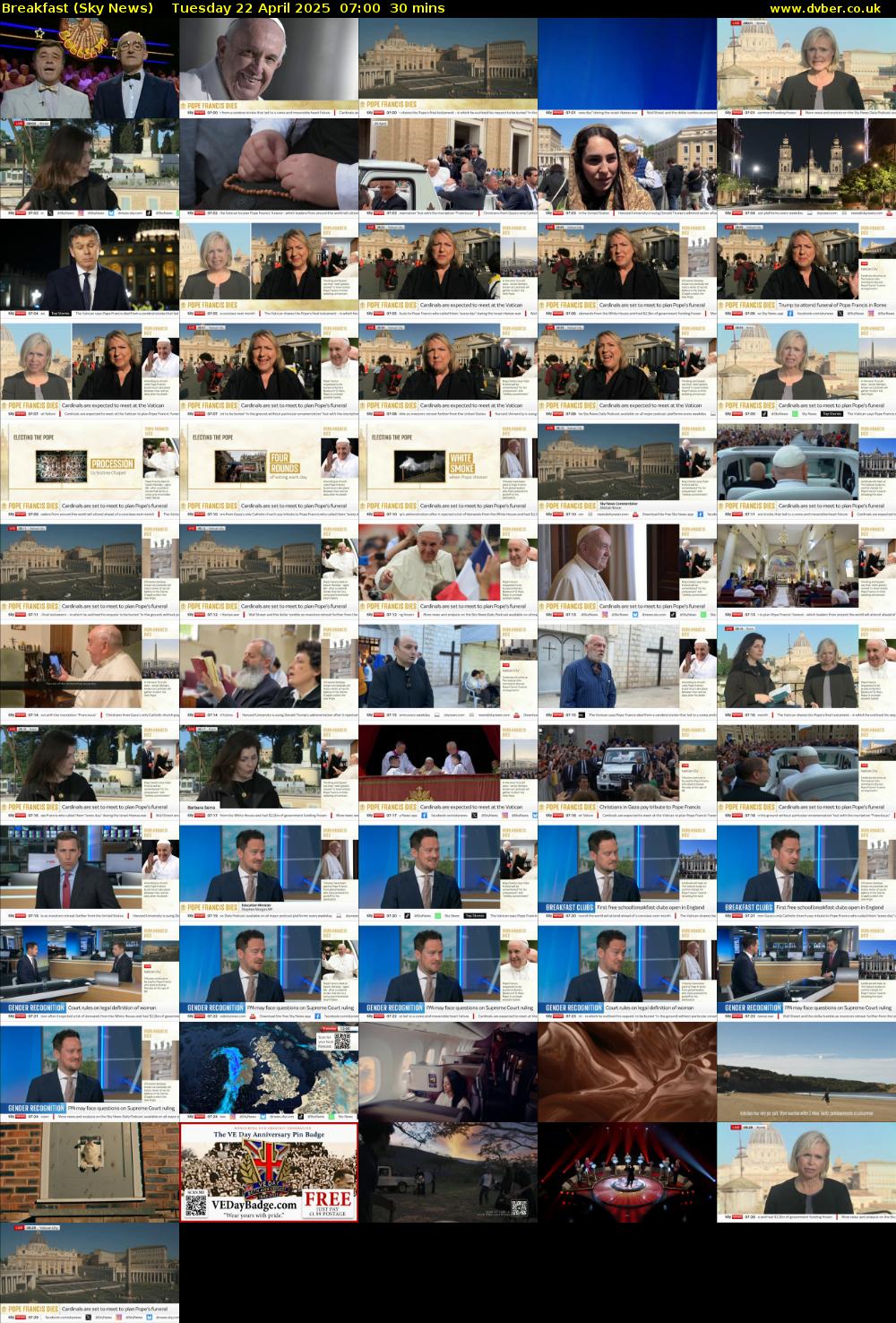 Breakfast (Sky News) Tuesday 22 April 2025 07:00 - 07:30