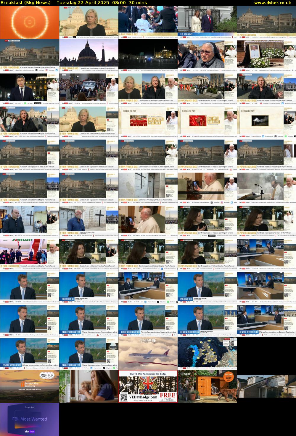 Breakfast (Sky News) Tuesday 22 April 2025 08:00 - 08:30