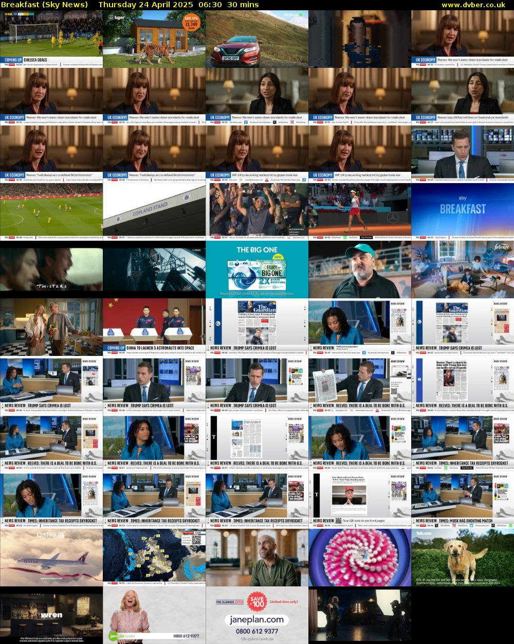 Breakfast (Sky News) Thursday 24 April 2025 06:30 - 07:00