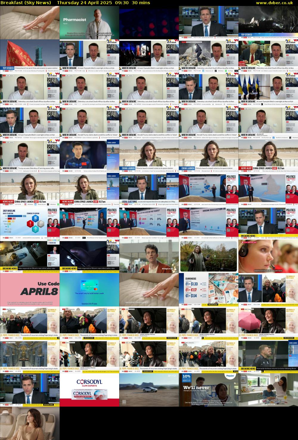 Breakfast (Sky News) Thursday 24 April 2025 09:30 - 10:00