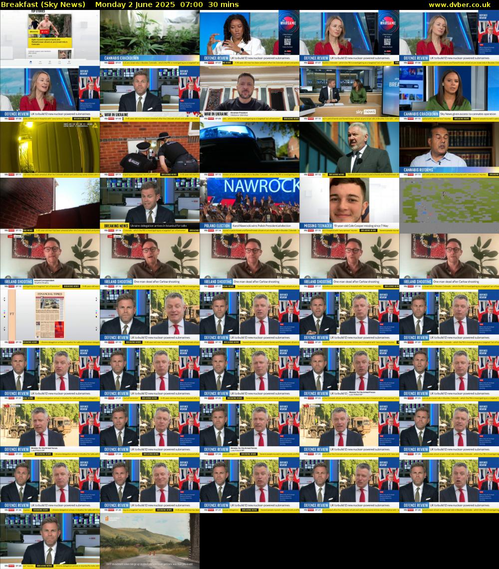 Breakfast (Sky News) Monday 2 June 2025 07:00 - 07:30