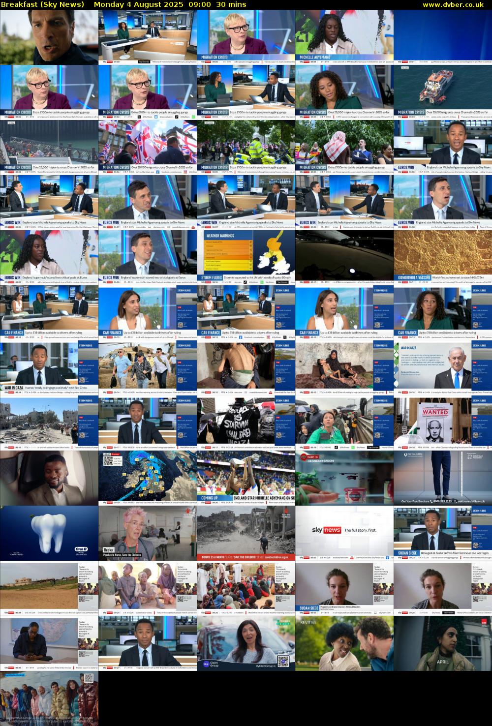 Breakfast (Sky News) Monday 4 August 2025 09:00 - 09:30