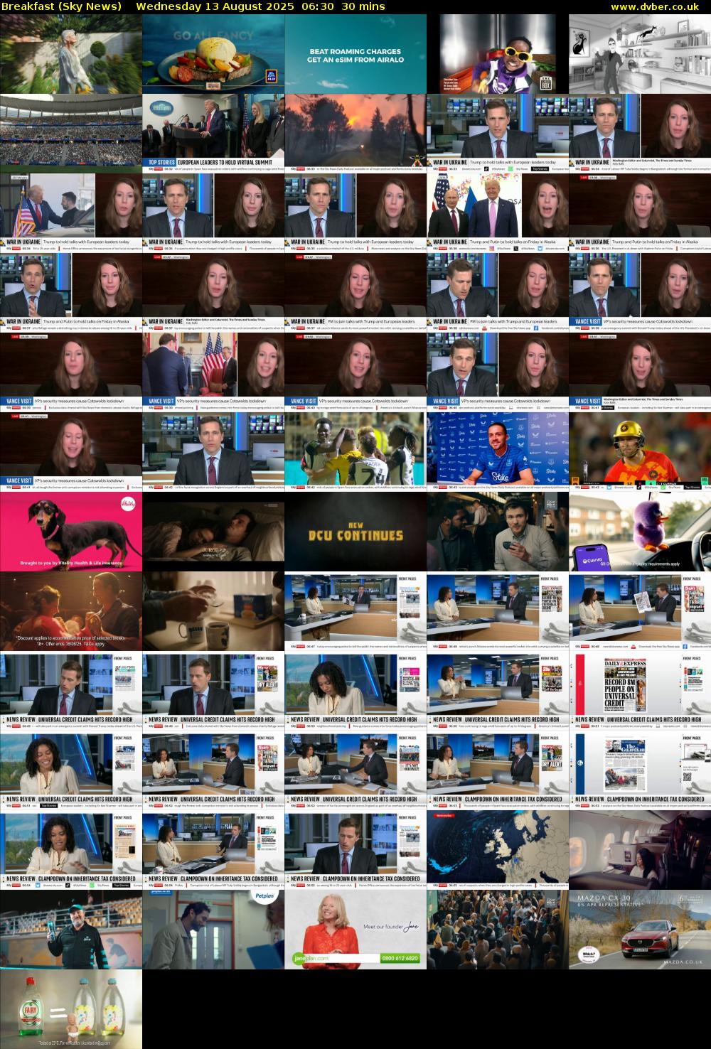 Breakfast (Sky News) Wednesday 13 August 2025 06:30 - 07:00
