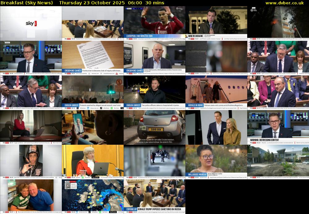 Breakfast (Sky News) Thursday 23 October 2025 06:00 - 06:30