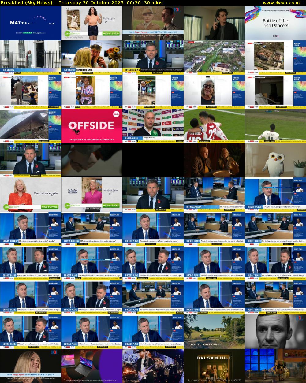 Breakfast (Sky News) Thursday 30 October 2025 06:30 - 07:00